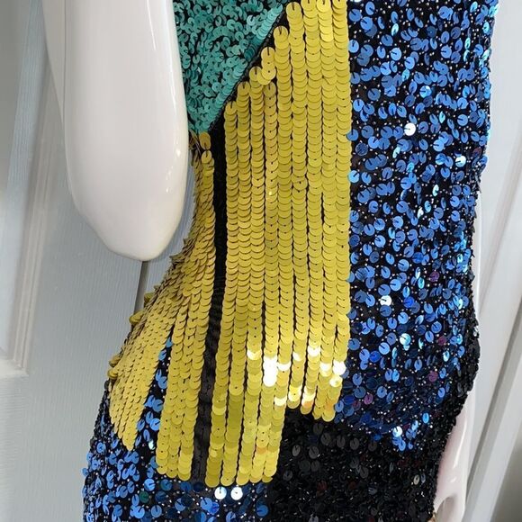 🔥 ALICE & Olivia  Dress Multicolor sz 2 New #1 - Picture 4 of 11